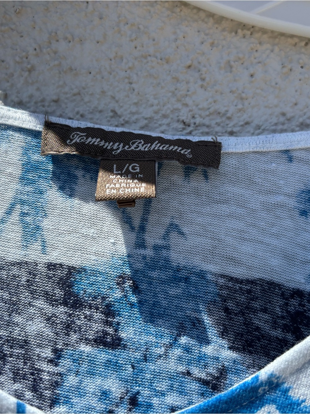 Tommy Bahama Blue & Navy Palm Print Tee - Picture 2 of 4